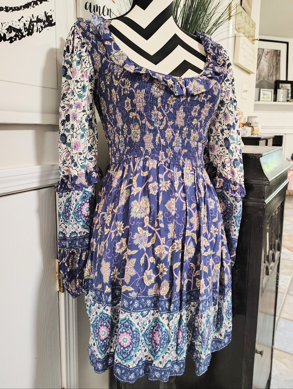 Spell $279 Clairvoyant Mini Dress Women's Small Bohemian Retro Vintage Vibes - Picture 5 of 12